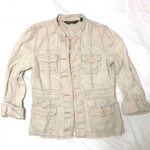 Eddie Bauer women's linen jacket SZ small tan